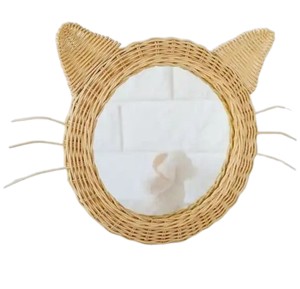 Premium Handmade Cat Face <b>Mirror</b> Rattan Kids Nursery <b>Wall</b> Decor Natural Woven Wicker <b>Wall</b> <b>Hanging</b> <b>Mirror</b> Rattan Decor Buy - Product Image 2
