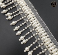 Frange à perles noires Refratex India BF770 pour rideaux et vêtements, taille 3 pouces, bonne qualité, fabriqué en Inde, prix d'usine