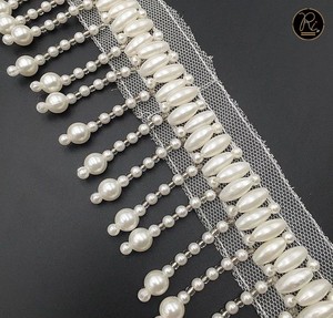 Black <b>Beaded</b> Fringe Refratex India BF770 <b>Curtain</b> & Garment Use 3" Size Good Quality Made in India Factory Price - Product Image 5