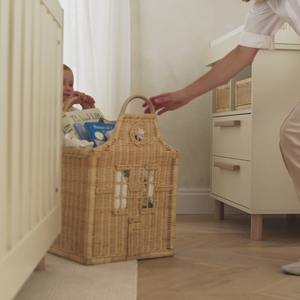 Cesta de Almacenamiento Tejida a Mano para Niños, en Forma de Casa, de Mimbre, para Cuarto de Bebé, Venta al Por Mayor, Proveedor Ecológico - Product Image 5