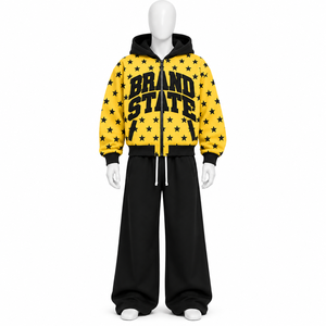 Hot Selling Fashionable Regular Fit Men Winter <b>Hooded</b> Casual Solid Printed Tracksuit 100% Cotton Breathable Quick Dry Tracksuit - Product Image 2