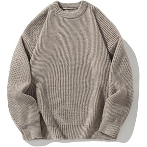 LEAFITS Men's Winter Viscose/Cotton Cable Knit Anti-Pilling <b>Pullover</b> <b>Sweater</b> Crew Neck Full Sleeve Solid Color Warm Front Logo - Product Image 1