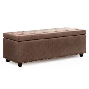 Hamilton angosciato Umber Brown Storage Ottoman elegante sgabello e ottomana - Product Image 1