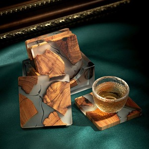 Sous-verres en résine et bois écologiques les plus vendus – Beauté naturelle classique rencontre protection moderne – Faits à la main, légers, en gros - Product Image 2