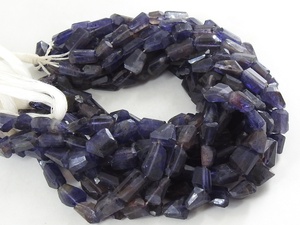 Perle de pierre d'iolite facettée, nugget, faite à la main, 8 pouces, 6-12 mm de long, environ, cristal bleu, pierre précieuse, certifiée par un tiers, bijoux - Product Image 6