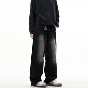 Pantalon en denim tissé de qualité supérieure pour hommes, coupe confortable, tissu en coton durable pour un usage quotidien décontracté, fabrication sur mesure - Product Image 2
