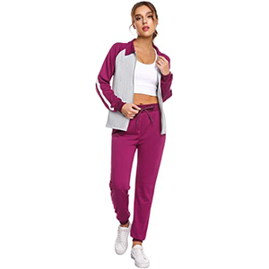 OEM 2026 <b>Women</b> Tracksuits Striped 2 Piece Sports Suit Full Zip Sport <b>Jackets</b> and Bottoms Casual Loungewear tracksuit for <b>women</b> - Product Image 1