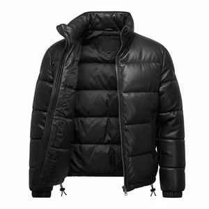 Chaqueta de invierno acolchada de cuero genuino diseñada para brindar un calor confiable, una silueta elegante y movimiento cómodo en climas fríos. - Product Image 5