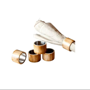 แหวนรองผ้าเช็ดปากดีไซน์ประณีต แหวนรองผ้าเช็ดปากฝังกระดูก ที่วางผ้าเช็ดปากกระดูก ใช้สำหรับโต๊ะอาหาร ราคาโรงงานถูกมาก - Product Image 1