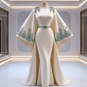 Luxury Embroidered <b>Satin</b> Modest Kaftan Evening Gown Women Elegant Arabic Maxi Dress Regular Sleeves Formal Dubai Style <b>Abaya</b> - Product Image 1