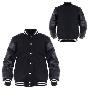Classic Wool Letterman Jacket With Leather Sleeves And Ribbed Trim For <b>Men</b> OEM <b>Mens</b> Wool Varsity Jacket Fall 2025 Out Wear coat - Product Image 6