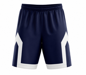 Ensemble Maillot et Short de Basketball Personnalisé sans Manches Col en V Bleu Marine Blanc Impression par Sublimation Respirant Unisexe Vêtements de Sport pour Adultes - Product Image 4