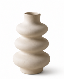 Jarrón Decorativo Moderno de Metal Beige Apilable con Textura Fundida para Decoración de Oficina o Biblioteca, Venta al por Mayor - Product Image 2