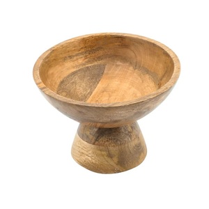 Cuenco Elevado de Madera Maciza para Mesa de Comedor, Ideal para Servir Frutas, Bocadillos y Dulces, y Crear Atractivos Centros de Mesa - Product Image 6
