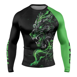 Rashguard à manches longues MMA BJJ, tissu extensible à séchage rapide, logo personnalisé, haut d'entraînement pour arts martiaux et grappling, prix bas, OEM personnalisé - Product Image 5