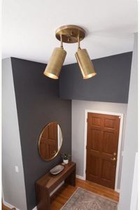 Plafonnier ajustable à 2 lumières en laiton fait main |   Plafonnier double spot de style Mid-Century - Product Image 4