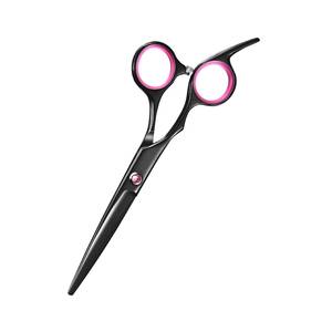 Tijeras para cortar el cabello, negras y rosas, con hoja afilada de acero inoxidable, mango de aluminio, ligeras, reutilizables, para zurdos - Product Image 5