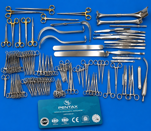 Juego de Instrumentos Quirúrgicos PENTAX SURGICAL para Laparotomía Básica, 104 Piezas, Instrumentos de Cirugía General de Acero Inoxidable, Manual de Cirugía Pediátrica - Product Image 3