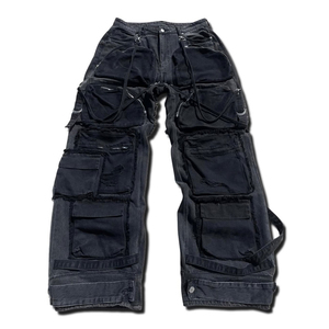 Pantalones de hombre de alta calidad, diseño apilado, vaqueros holgados desgastados con bordado, gran cantidad, peso ligero, precio económico, OEM - Product Image 1