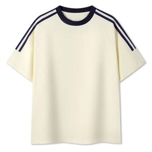 Blank Cotton Loose <b>Drop</b> Shoulder T-Shirt Short Sleeved T-Shirt Casual and Comfortable T-Shirt - Product Image 3