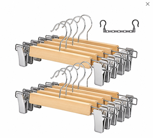 35cm Frosted Plastic Anti-Slip Pants Hanger Adjustable <b>Clips</b> Metal <b>Hook</b> Skirt Hanger for Clothing Fashion Boutique Display - Product Image 1