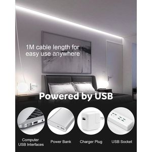 Tira de Luces LED COB USB de 1M, Luz Blanca Fría de Día 6000K, 3.28 Pies, 320 LED, Luces LED Flexibles para TV, Alimentación por USB, 1M - Product Image 2