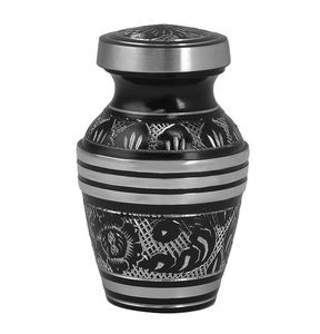 Urna de cremación metálica estilo griego de 3 curvas para cenizas de recuerdo, urna artesanal para guardar cenizas de seres queridos y fichas conmemorativas - Product Image 1