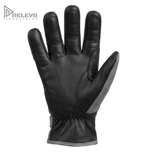 Custom Vintage Grey Waxed Canvas Motorcycle Gloves Genuine Black Leather Palm Biker Gloves D-Ring Wrist Strap Heritage Urban - Product Image 2
