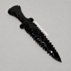 Top Quality <b>Polished</b> Hand Carved <b>Black</b> Obsidian 10-Inch Dagger Sculpture Free Form Art Collectible Decor - Product Image 5