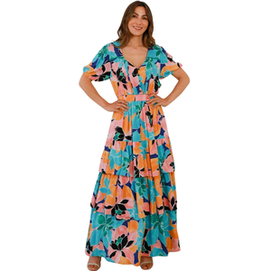 Vestido maxi bohemio para mujer, vestido festivo con estampado floral - Product Image 4