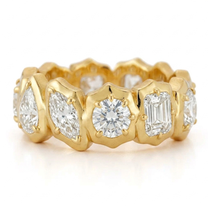 Alchemy Eternity Ring Georgian Style Lab Grown Diamond Eternity Band Vintage Inspired Wedding Ring Full Eternity Gold Band - Product Image 4