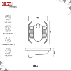 Inodoro de Cerámica Blanco, Tipo Turco, Elegante, Resistente a las Manchas, con Certificación CE, de la Mejor Calidad, de un Distribuidor Confiable - Product Image 3