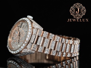 Montre Hip Hop en acier inoxydable avec diamants Moissanite et pierres étincelantes, montre tendance pour hommes, pour artistes musicaux et créateurs de tendances - Product Image 4