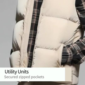 OEM Custom Men Plus Size <b>Winter</b> Quilted <b>Jacket</b> <b>Waterproof</b> Windbreaker Zipper Hoodie Embroidered Casual Snow Wear puffer hiking - Product Image 2