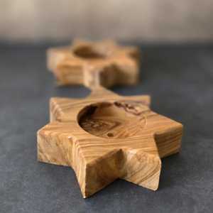 Vintage Wooden Tealight Candle Holder Hand Crafted <b>Star</b> Shape Housewarming Nature Table Eco Friendly Xmas Birthday Gift Her Him - Product Image 5