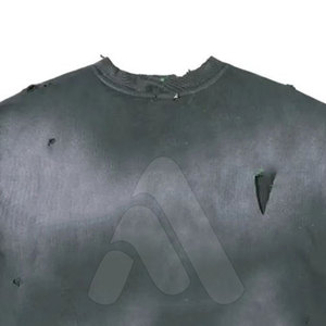 T-shirt Homme Personnalisé OEM Style Urbain Effet Vieilli Col Rond Qualité Supérieure Coupe Classique 100% Coton Séchage Rapide Écologique - Product Image 4