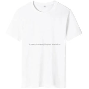 Camiseta de Manga Corta de Algodón Peinado Blanco y Negro con Cuello Redondo y Diseño de Bordado con Logotipo Personalizado OEM - Product Image 4
