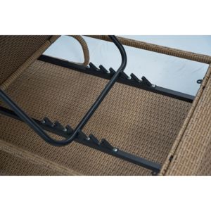 Tumbona ajustable de ratán PE crema de lujo para exteriores cama de día reclinable para relajación junto a la piscina - Product Image 4