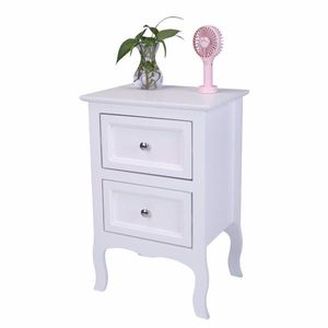 โต๊ะข้างเตียงสีขาวขนาดใหญ่สองชั้นสไตล์คันทรี่ รหัสเก่า 28731413 - Product Image 4