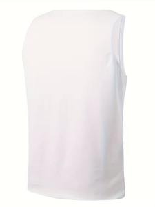 Men's Color <b>Blocked</b> Tank Top O-Neck Sleeveless Casual Breathable Knitted Vest White Gray Black gym singlet - Product Image 6