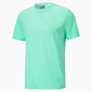 Camiseta de Manga Corta con Cuello Redondo Color Verde Menta, Camiseta Informal de Punto para Hombre - Product Image 1