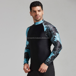 Venta al por mayor UPF 50 + de secado rápido transpirable de manga larga Rash Guard Surf Shirt logotipo personalizado ropa deportiva para nadar y bucear - Product Image 4