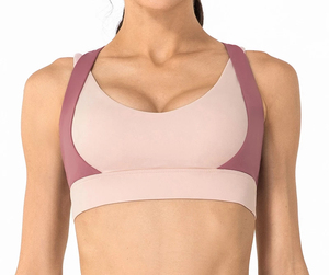 Sujetador deportivo de alto impacto personalizado con espalda cruzada, top corto transpirable para yoga, inalámbrico, acolchado, de secado rápido, ropa deportiva al por mayor para fitness - Product Image 5