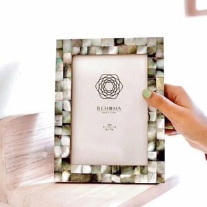 Behoma MOP Photo <b>Frame</b> Rectangle Vertical Handmade Elegant Eco-Friendly Foldable MDF & Mother Pearl Desktop Display Home Decor - Product Image 2