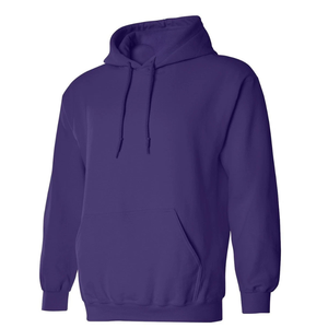 Men's Purple Hooded Sweatshirt Regular Fit Cotton Fleece Casual Pullover With Front Pocket Autumn Wear - Product Image 2
