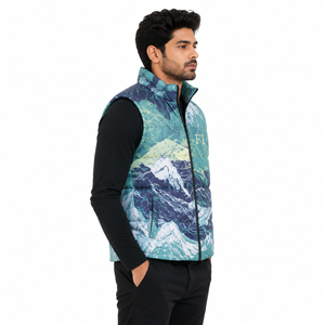Chaleco Acolchado Estampado para Hombre, Fabricante Mayorista, Chaquetas sin Mangas para Hombre, Chaleco Acolchado Personalizado, Ropa Exterior Aislante - Product Image 2