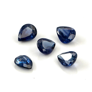 Saphirs bleus naturels non traités, taille poire 3x4mm, pierres précieuses de saphir bleu naturel facettées pour la création de bijoux - Product Image 4