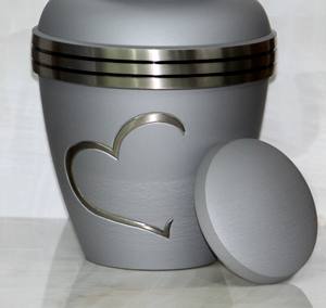 Urna Funeraria de Metal Plateada con Grabado de Corazón, Estilo Americano/Europeo, para Guardar Cenizas, Personalizable - Product Image 4