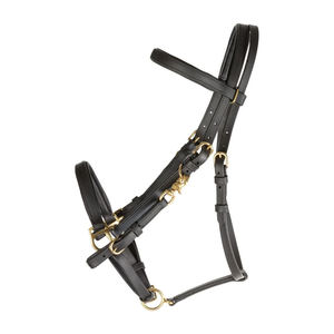 Bridon en cuir pour cheval avec ferrures en laiton, ajustement réglable, collier équestre personnalisable, halter en cuir réglable pour cheval de polo - Product Image 1