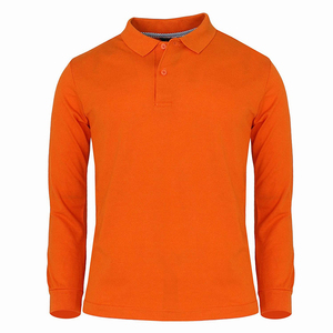 เสื้อโปโลแขนยาวลายทางสำหรับผู้ชาย สีน้ำเงิน-ดำ ดีไซน์บล็อกสี ทรงปกติ ปกเสื้อพับได้ - Product Image 3
